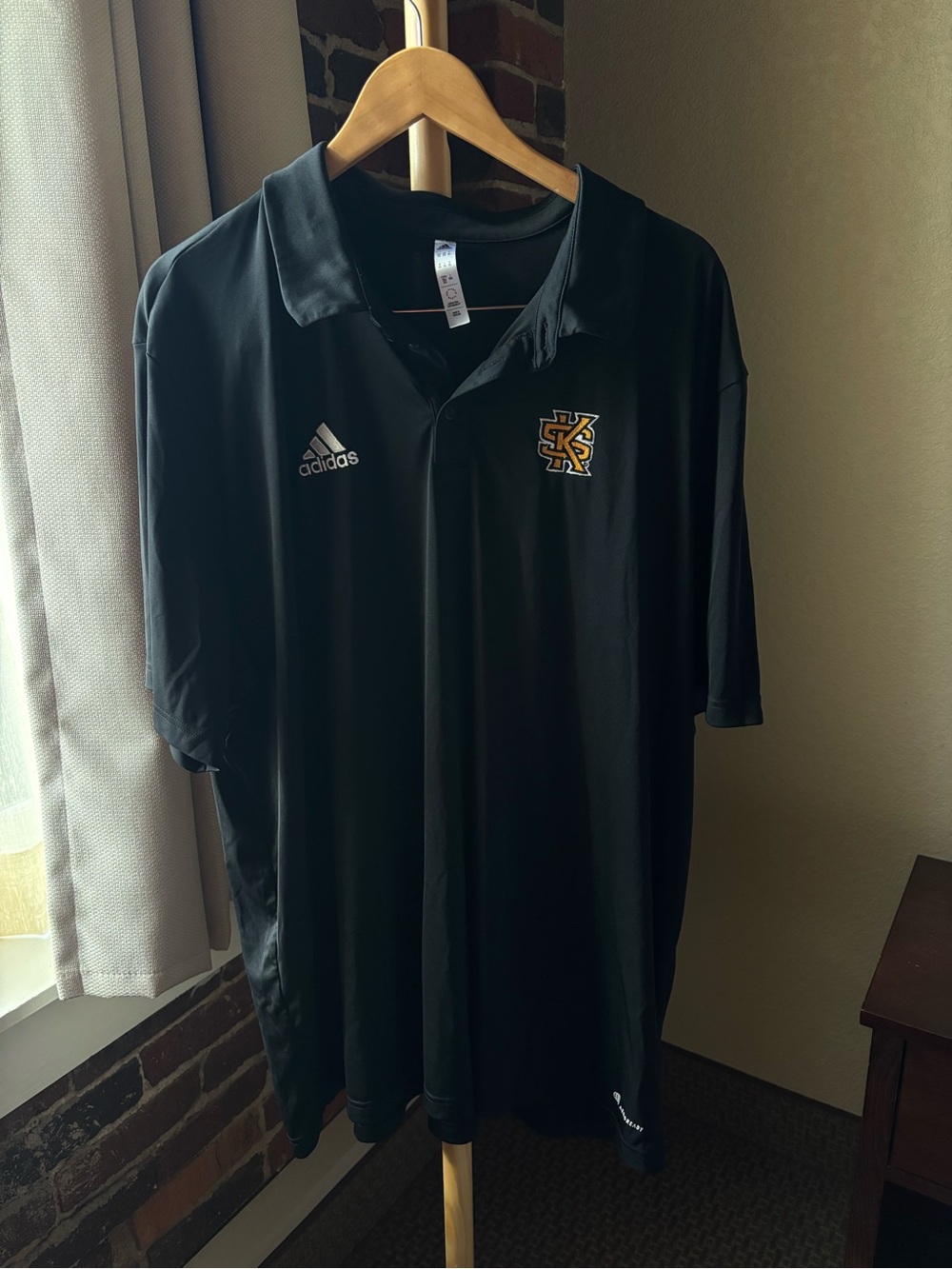 Adidas Men’s Black Polo with KSU Logo Size 3XL